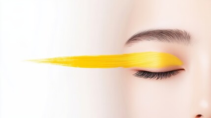 Wall Mural - yellow hue eye close up - beauty, serenity, vibrancy, artistry, and optimism are symbolized in this 