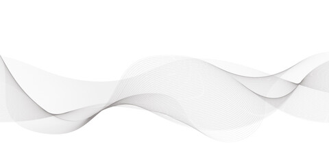 Poster - abstract wavy grey stream element for design on transparent background isolated. wavy white and grey