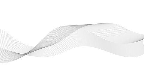 Poster - abstract wavy grey stream element for design on transparent background isolated. wavy white and grey