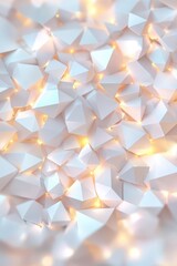 Poster - 3D render of symmetrical geometric shapes with glowing edges.