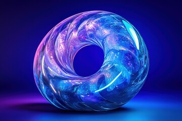 Poster - Abstract Torus: A luminous swirling galaxy contained within a transparent form