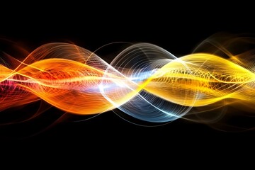 Aufkleber - Abstract energetic wave patterns against black backdrop perfect for graphic design