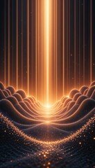 Poster - Illuminated Path Leading Towards Glowing Light Source with Futuristic Aesthetic