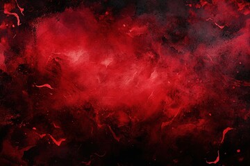 Poster - Abstract artwork of a deep red nebula A vibrant and intense cosmic cloud backdrop