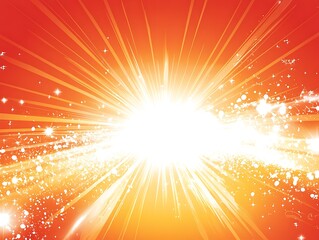 Poster - Radiant explosion with vibrant orange hues creating dynamic abstract design