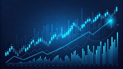 Poster - Financial Growth Illustration: Dynamic data visualization showcasing financial growth and market analysis. featuring a graph and upward trending arrows