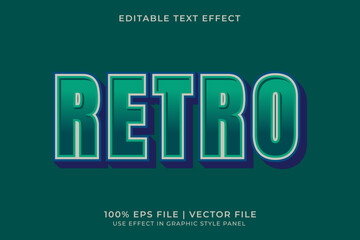 Poster - 3D Editable vector text effect in Retro or Vintage style	