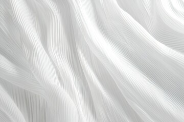 Poster - abstract waves of delicate white fabric creating a subtle elegant pattern