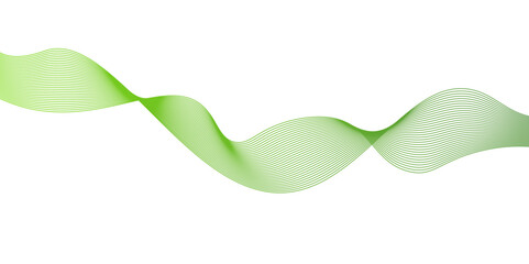 Poster - abstract green wave line background with flowing curves and dynamic mesh pattern.green wave lines an