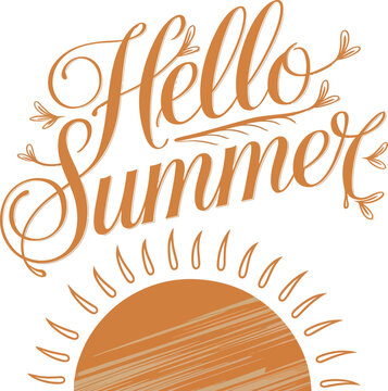 Hello summer vector illustration.