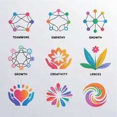 Fototapete - Diverse icon set for UI/UX, web, app, business. Flat vector design, modern and simple.