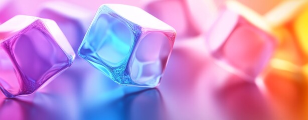 Poster - a colorful abstract image with vibrant geometric patterns and a glossy texture, generating a dynamic