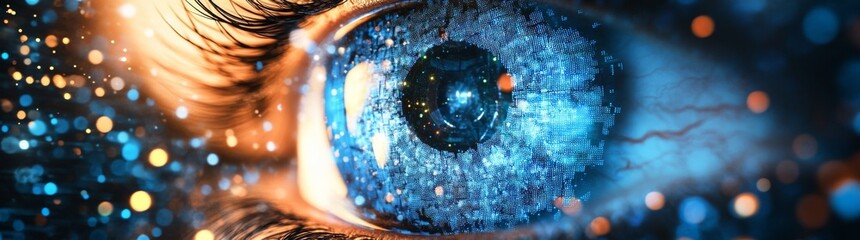 Poster - An enchanting vortex of blue light and particles, forming an engaging and lively visual spectacle