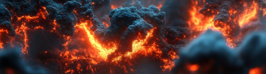 Poster - An energetic display of flowing motion, highlighting glowing orange and blue tones against a dark setting, suggesting vigorous and forceful movement