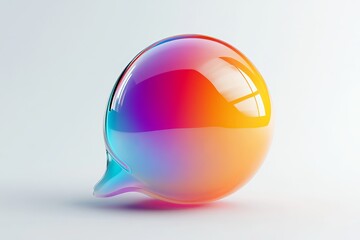 Poster - Abstract Colorful Glossy Speech Bubble 3D Render Bright Rainbow Gradient Vivid Digital Art Modern Design  Clean Minimalist Style  Background Image red