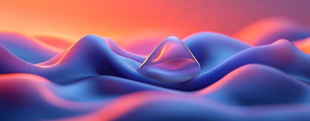 Poster - A close-up view of a water droplet on a textured background, illuminated with striking pink and blue lights, producing an artistic and abstract composition