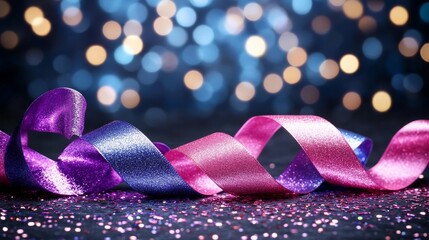 Poster - A close-up view of bright, illuminated tubes, highlighting intricate textures and reflections in purple and pink tones, generating an enchanting visual effect