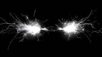 Poster - Stunning White Sparkler Trails on Black Background A Bright Celebration Image