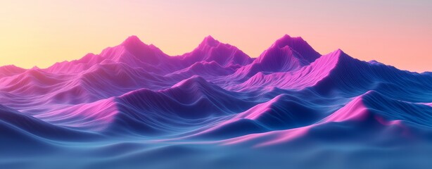 Poster - An energetic abstract scene with vibrant pink and blue lines, generating a lively and dynamic mood