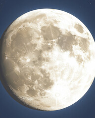 Poster - Captivating Luminous Blue Moon Shining Brightly in the Night Sky Over a Tranquil Landscape