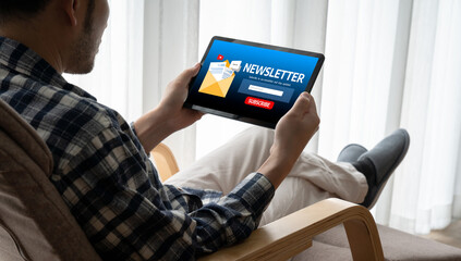 Poster - newsletter signup page on computer for customer to subscribe snugly newsletter update information to