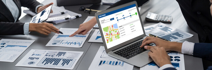 Poster - delivery tracking system for e-commerce and brisk online business to timely goods transportation and