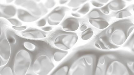 Wall Mural - Neural connections mycelium background microscopic abstract dna, craft clay, with white tones. Neural Mycelium. Illustration