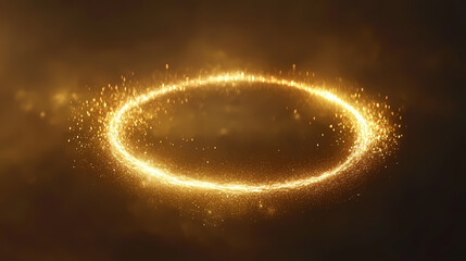Wall Mural - gold light circle