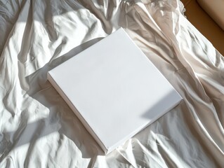 Poster - Art studio action sterile white canvas illuminated from above photography minimalist environment clear viewpoint