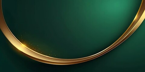 Aufkleber - Elegant Emerald Green Background with Golden Ribbon Accent for Premium Design