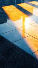 Poster - High contrast light showcasing grippy surface texture in urban environment
