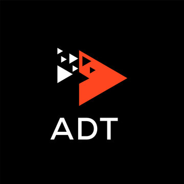  ADT creative minimalist letter logo.