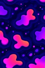 Aufkleber - Aesthetic Abstract Seamless Pattern with Vibrant, Soft Forms and Glowing Accents