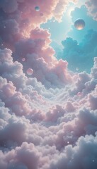 Poster - Dreamy Colorful Clouds with Ethereal Atmosphere and Soft Light