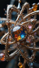 Poster - Intricate Abstract Design with Colorful Spheres and Swirling Patterns