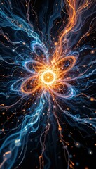 Poster - Vibrant Swirls of Energy and Light in Abstract Colorful Design