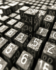 Poster - Unique Arrangement of Numeric Blocks Creates a Captivating Visual Landscape of Digits