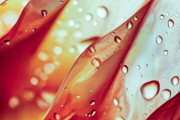 Aufkleber - Captivating Liquid Silk Fabric Adorned With Droplets in Vibrant Warm Tones