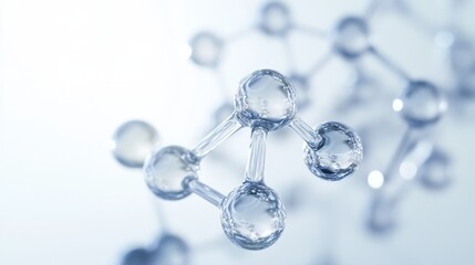 Wall Mural - molecular structure with transparent spheres for scientific and educational design
