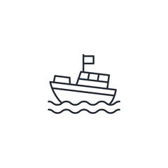 Poster - Boat icon symbol vector sign isolated on white background illustration for graphic and web design