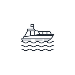 Poster - Boat icon symbol vector sign isolated on white background illustration for graphic and web design