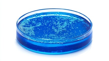 Wall Mural - blue agar plate with bacterial colonies, microbiology research, laboratory study