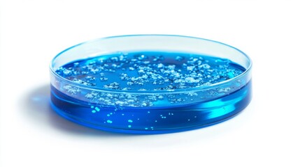 Wall Mural - blue agar plate with crystalline colonies in laboratory setting for scientific research and analysis