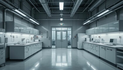 Poster - Modern Laboratory Interior with Sleek Design and Advanced Equipment