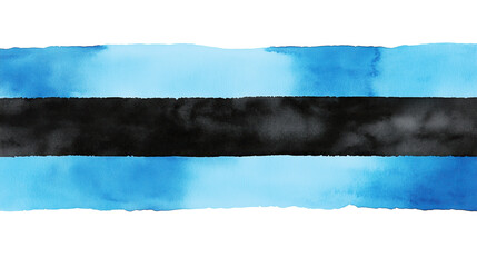 Wall Mural - light blue and black watercolor aquarelle abstract stripe stain isolated on white or transparent bac