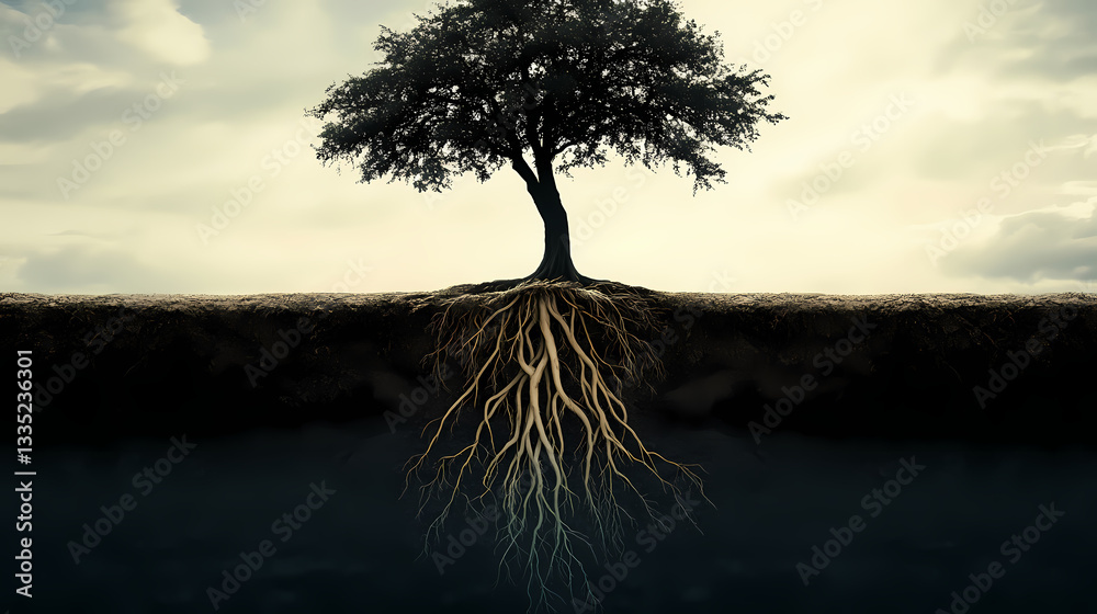 Analysis root cause tree. Entangled Roots. Illustration の Stock イラスト ...