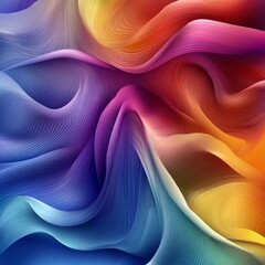 Fototapete - Abstract Waveforms: A Vibrant Dance of Colors and Textures in a Fluid, Gradient Landscape