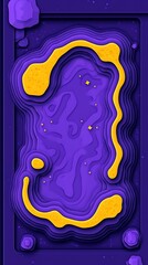 Aufkleber - Abstract layered purple and yellow topographic map vector illustration