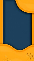 Aufkleber - Dynamic Presentation Backdrop with Deep Blue and Energetic Orange Waves