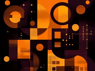 Aufkleber - Modern Geometric Composition in Warm Tones for Stylish Background Design